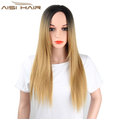 

Synthetic 7 Color Ombre Wigs for Black Women Long Straight Cosplay Grey Hair