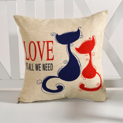 

Linen pillow cartoon office chair sofa backrest cushion cover linen car pillow set