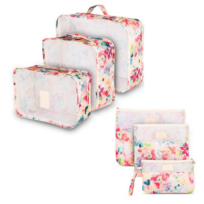 

6 Set Travel Packing Cubes, Waterproof Mesh Travel Accessories Carryon Dirty Laundry Luggage Organizer Cubes Storage Packing