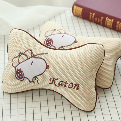 

Hua decorative car headrest cartoon breathable ice silk neck pillow automotive supplies washable four seasons car pillow 2 PCs