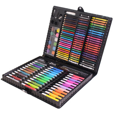 

MING TA 150 Piece Set Painting Tool Box Stationery Sketchpad Tablet Toy Brush Wood Box Washable Watercolor Pen Crayon Fine Art Pencil Wood