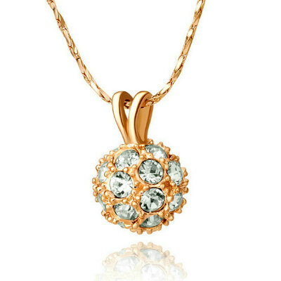 

Yoursfs® 18K Rose Gold Plated Crystal Ball Statement Necklace Use Clear Austrian Crystal Fashion Necklace