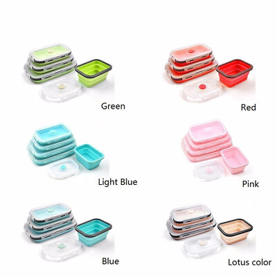 

Outdoor Portable Food Storage Collapsible Silicone Bento Lunch Box