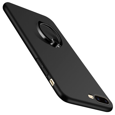 

Biya Zi BIAZE Apple 7 Plus mobile phone shell iPhone7 Plus all-inclusive anti-fall scrub ring holder simple series JK197-black
