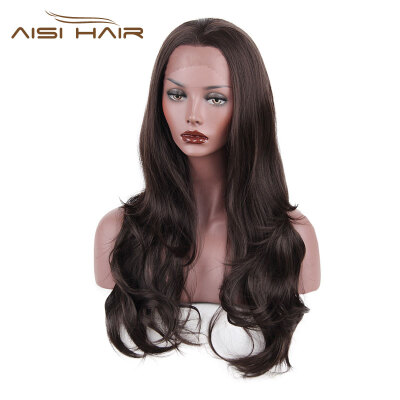 

AISI HAIR Синтетические кружевные передние парики Термостойкие Ombre для черных женщин Длинные волнистые черные цвета