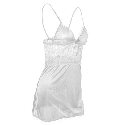

Women Sexy Lingerie Satin Lace Robe Sleepwear Nightdress G-string Pajamas Nighty