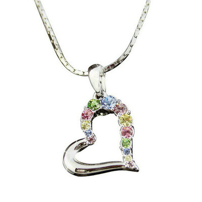 

yoursfs ® 18k White позолоченные сердце любви ожерелье использования нескольких австрийских кристалл моды ожерелье