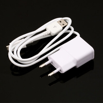 

EU Plug Wall Charger USB Data Cable for SamSung Galaxy Note2 II N7100 S4 S3