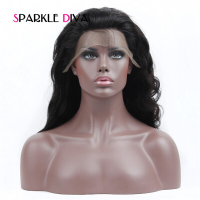 

Sparkle Diva 360 Lace Frontal Wig 150% Density Pre Plucked Body Wave Brazilian Hair 100% Human Hair For Black Women Free Shipping