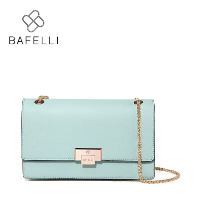 

BAFELLI autumn&winter women shoulder bag split leather chains for women crossbody bag bolsos mujer Mint Green pink womens mess