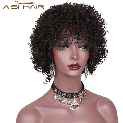 

AISI HAIR синтетические короткие афро кудрявые курчавые парики для черных женщин черный цвет афро-американских волос