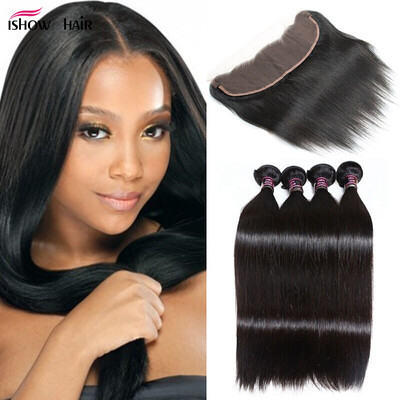 

Good Quality Hair Ear To Ear Lace Frontal Closure With 3Bundles Brazilian Straight Cheap Human Hair With Closure Brazilian Virgin
