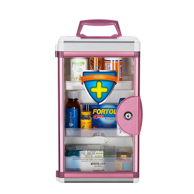 

Vilscijon Victorian Medicine Box Small Home First Aid Kit Drug Storage Box Wall Hanging Lock Medicine Box Red 3350