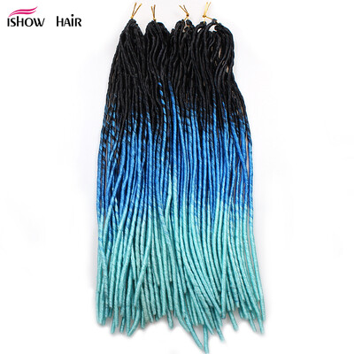 

20" BlackBlueGreen Three Colors Soft Dread Lock Crochet Braid Hair Extensions Synthetic Braiding Hair