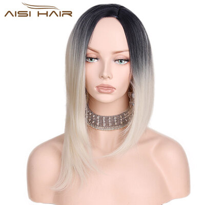 

AISI HAIR Синтетические короткие парики для черных женщин Обтекаемый пряный светлый парик Афроамериканские волосы