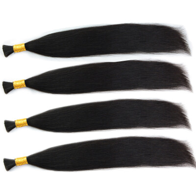 

Human Hair Bulk Brazilian Straight Virgin Bulk Hair 7A Grade Brazilian Bulk Hair Extensions 4pcs Black Hair Bundles