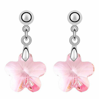 

Австрийский хрустальный цветок мотается серьгами для женщин Silvet Color Drop Earrings Fashion Jewelry Friendship Party Gift .3658