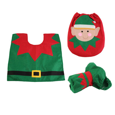 

туалет ноги подушку место покрытия кап 3Pcs рождественские украшения счастлив санта туалет чехол