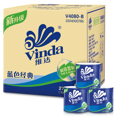 

Вида (из Vinda) синий классический бумажный слой 3 * 30 140г рулон туалетной бумаги