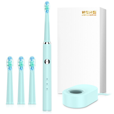 

Magic Toothbrush S1 Sonic electric toothbrush (send 4 brush head) Wireless induction charging 31 days long continuous sound vibration deep cleaning blue