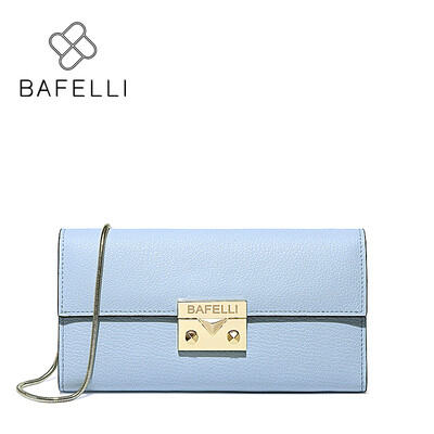 

BAFELLI new arrives split leather long wallets zipper & hasp chain crossbody shoulder bag Multifunction purse womens wallet