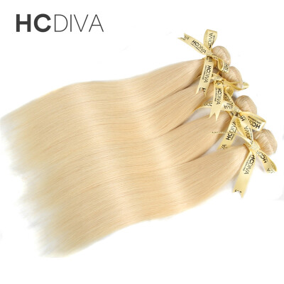 

HCDIVA 613 Blonde Virgin Hair Straight 4 Bundles /Lot Light Blonde Brazilian Virgin Hair Straight Human Hair Extensions HCDIVA