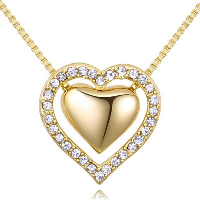 

Crystal Heart Necklaces Pendants For Women High Quality Gift Bride Wedding Vintage Fashion Jewelry .26565