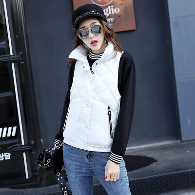 

Cotton vest female short section 2017 autumn and winter new Korean version of the Slim winter students down feather cotton mover f