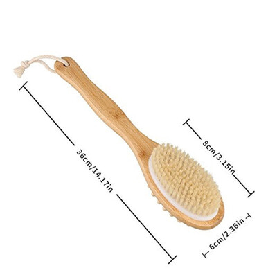 

Outdoor Scrubber for Shower Dry Brushing Skin Exfoliating Long Wooden Handle