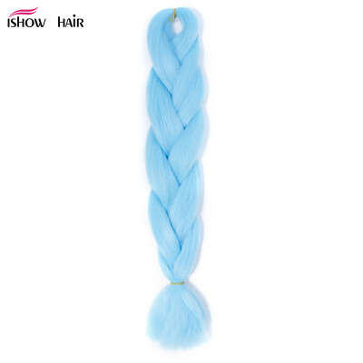 

Ishow 24inch Synthetic Braiding Hair Pure Color HighTemperature KanekalonJumbo Braid Hair Extensions Crochet Yaki Texture 1pc/100g