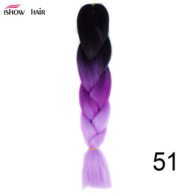 

Silky Strands 24'' 100g Ombre Synthetic Braiding Hair Extensions For Crochet Braids Kanekalon Jumbo Braids Two Tone Ombre Color 1p