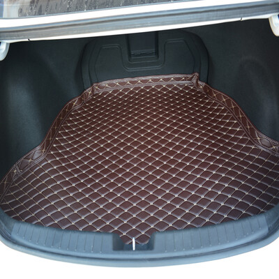 

KOOLIFE car trunk mat leather wear-resistant non-slip waterproof trunk mat for 12-17 models Nissan Sylphy - coffee color