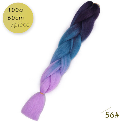 

AISI HAIR Ombre Kanekalon Braiding Hair Extensions 24inch 100g Synthetic Jumbo Braids Hair Fiber Pink Purple Blue Green 1pce