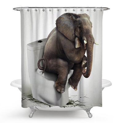 

слоновая цифровая печать Anti Bacterial Waterproof Polyester Shower Curtain