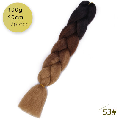 

AISI HAIR 100g / pcs 24inch Kanekalon гигантский косы Волосыломбер Две тонныЦветные синтетические волосы для кукол Вязание крю