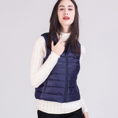 

City plus CITYPLUS 2017 winter new style women's clothing collar collar self-cultivation vest wild light down vest vest CWYR179654 deep purple