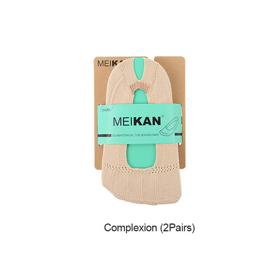 

MEIKAN Women Five Finger Invisible Socks Boat Non-slip Toe Sport Socks Breathable White Black Toes Ankle Socks 2Pairs
