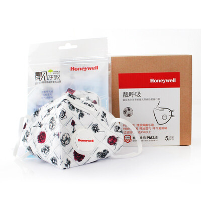 

Honeywell respirator KN95 pretty breathable dust-proof ear band valves with fresh rose men&women ride D7051V-RS2 5 Pack