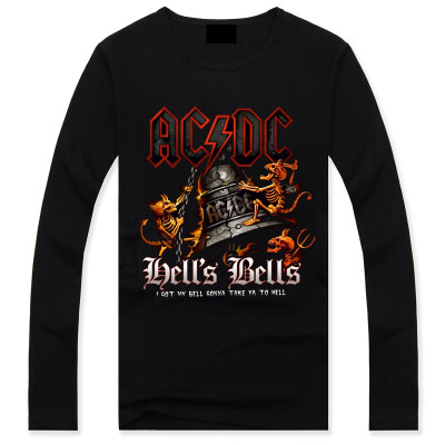 

Men's Black 3D Graphics Printed Rock Skull Pattern Long Sleeve T-Shirt Top Tee Shirt M-XXXL(ACDC Hell's Bells)