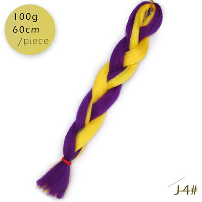 

AISI HAIR 100gpcs 24inch Kanekalon Jumbo Braids Hair Ombre Two Tone Colored Synthetic Hair for Dolls Crochet Hair