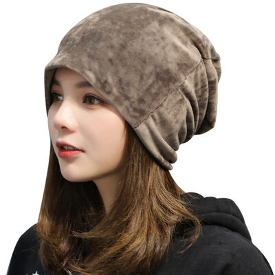 

GLO-STORY Hat Autumn&winter plush wool cap warm earmuffs cap moon cap WMZ734053 Navy Blue