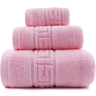 

Sanli combed cotton class A baby can be auspicious satin stalls cut cashmere towel towel towel towel three sets of gift box pink