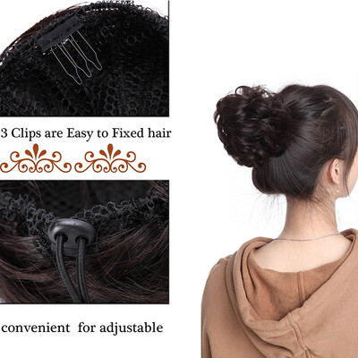 

100 Human Hair Scrunchies Curly Messy Hair Bun Extensions Wedding Hair Pieces for Women Kids Hair Updo Donut Chignons