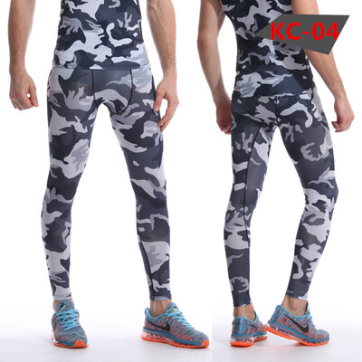 

Men Compression Pants Tights Casual Bodybuilding Mans Trousers Brand Camouflage Army Green Skinny Leggings