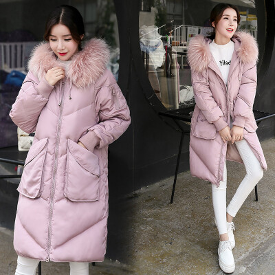 

Down jacket women in the long section of the new casual fashion big hair collar winter jacket