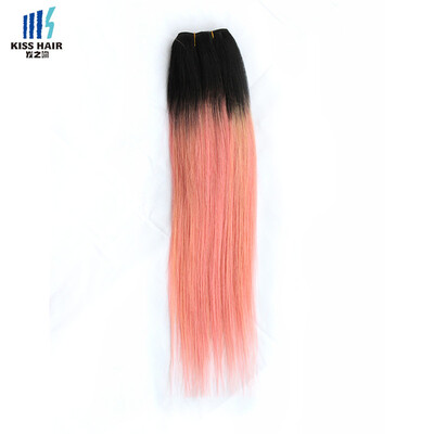 

silky straight 1Bpink original Brazilian human hair extension 2 tone ombre fashion color hair weaving