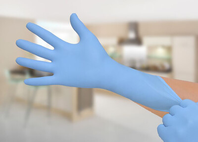 

Nitrile Exam Gloves - Medical Grade Powder Free Latex Rubber Free Disposable Non Sterile Food Safe TexturedBlue Color Conv