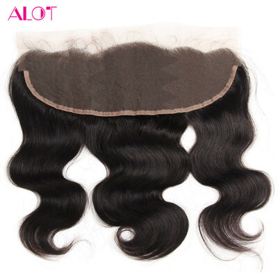 

ALot Hair Peruvian Lace Frontal Closure Body Wave 13x4 Ear To Ear Закрытие человеческих волос с помощью бесплатной части для волос