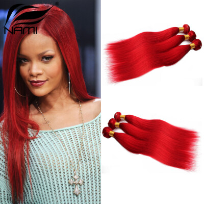 

Nami Hair Red Color Brazilian Straight Hair Weaves 3pcs/lot 12"-26" 100% Human Hair No Shedding No Tangle Free Shipping