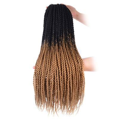 

Synthetic Hair Senegalese Twist Crochet Braids Hair 24" 5Pcs/Lot 100g/Pc (Black/Light Brown